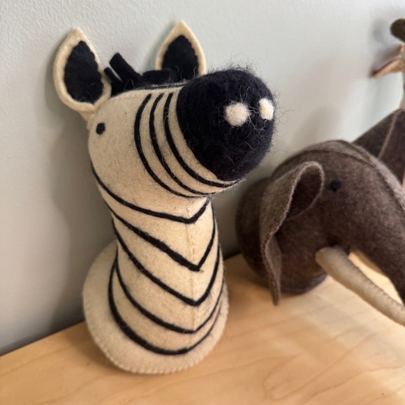 Mud Pie Animal Wall Art / Mount Trio - Zebra, Elephant, & Giraffe - Sold as set - Picture 7 of 13